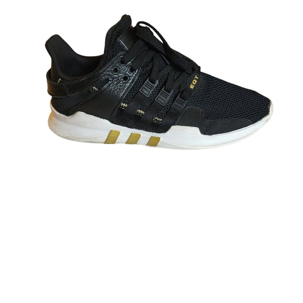 Adidas Black and Gold Equipment Trainers Size 9.5